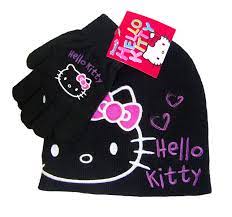 gorro de lana con guantes hello kitty